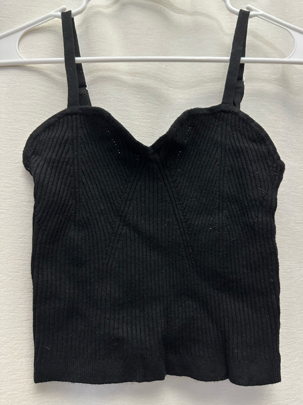 Wild Fable Black Knit Ribbed Sweetheart Neck Tank Top